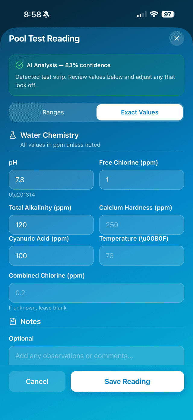 PoolBoi Test Strip Analysis